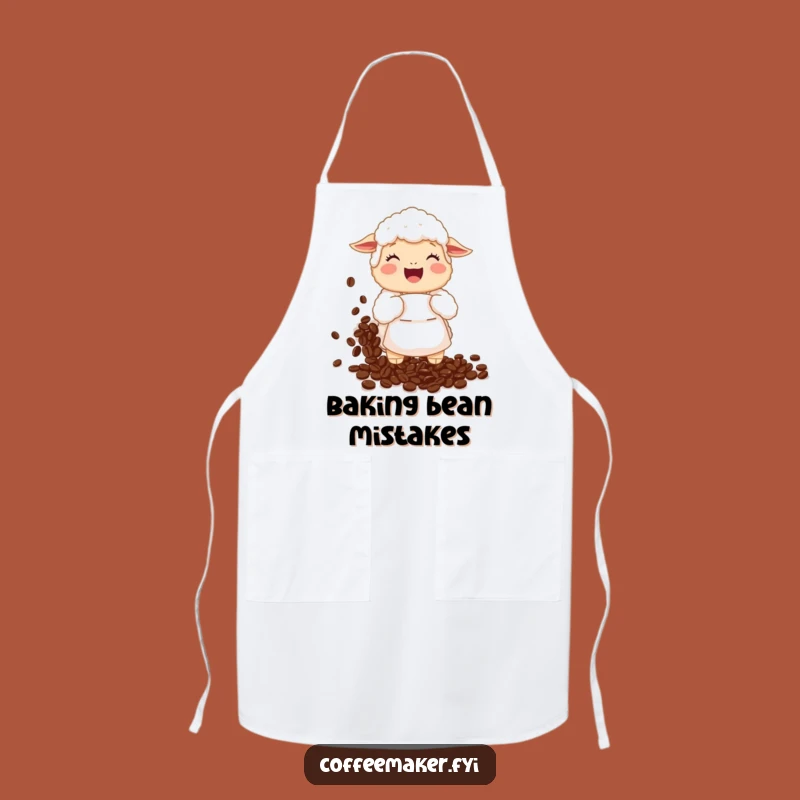 Funny Sheep Coffee Bean Apron: Brew Up Fun with a Giggling Sheep Chef