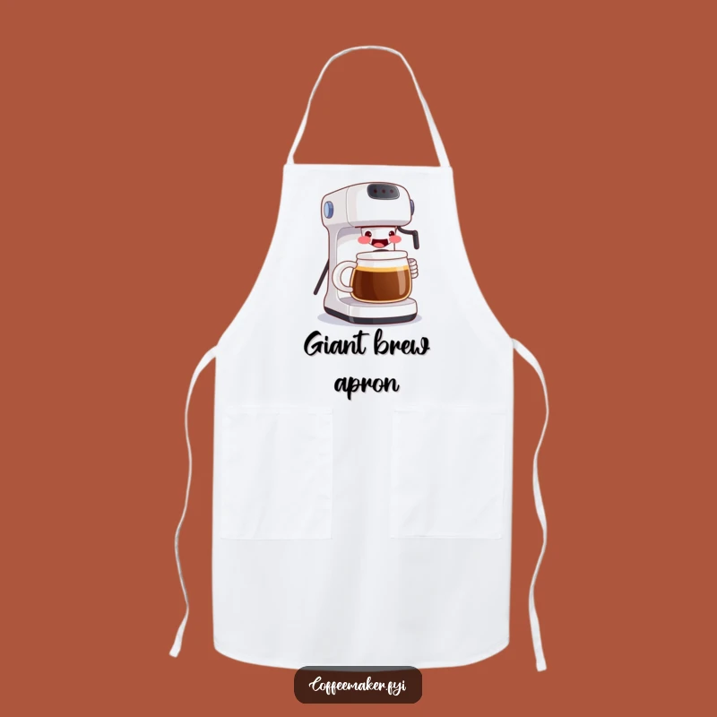 Funny Grinning Coffee Maker Apron: Cook with a Smile and Big Brew!