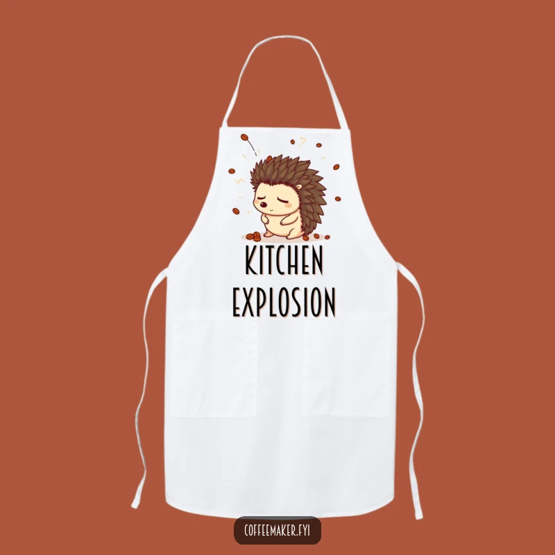 Funny Hedgehog Apron: Cook with a Smile with this Startled Awake Coffee Bean Theme