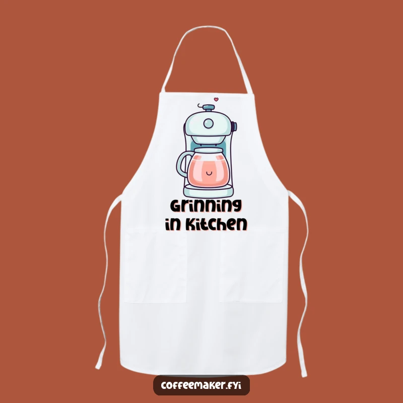 Funny Kawaii Coffee Maker Apron - Cook with Happy Steam, Quirky Gift