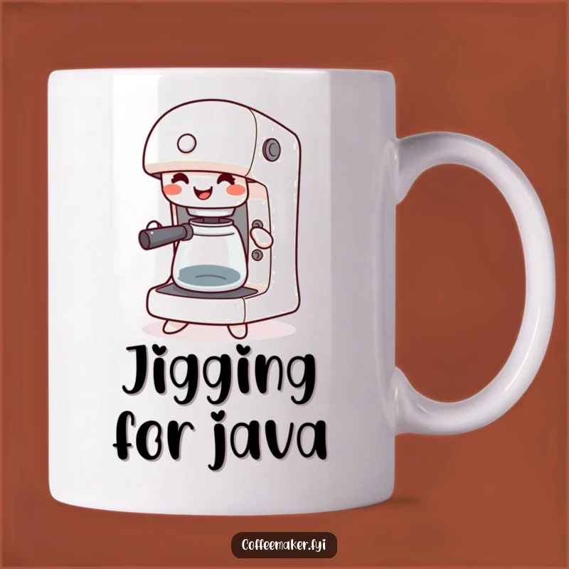 Funny Kawaii Coffee Maker Jig Mug: Dance with Joy & Brew Up Laughs - Perfect Gift!