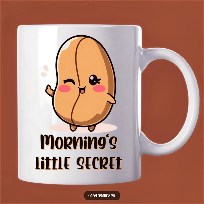 Funny Kawaii Coffee Bean Wink Mug - Perfect Coffee Lover Gift!