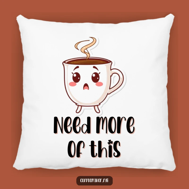 Funny Surprised Coffee Cup Pillow: Cozy Comfort with a Hilarious Shock