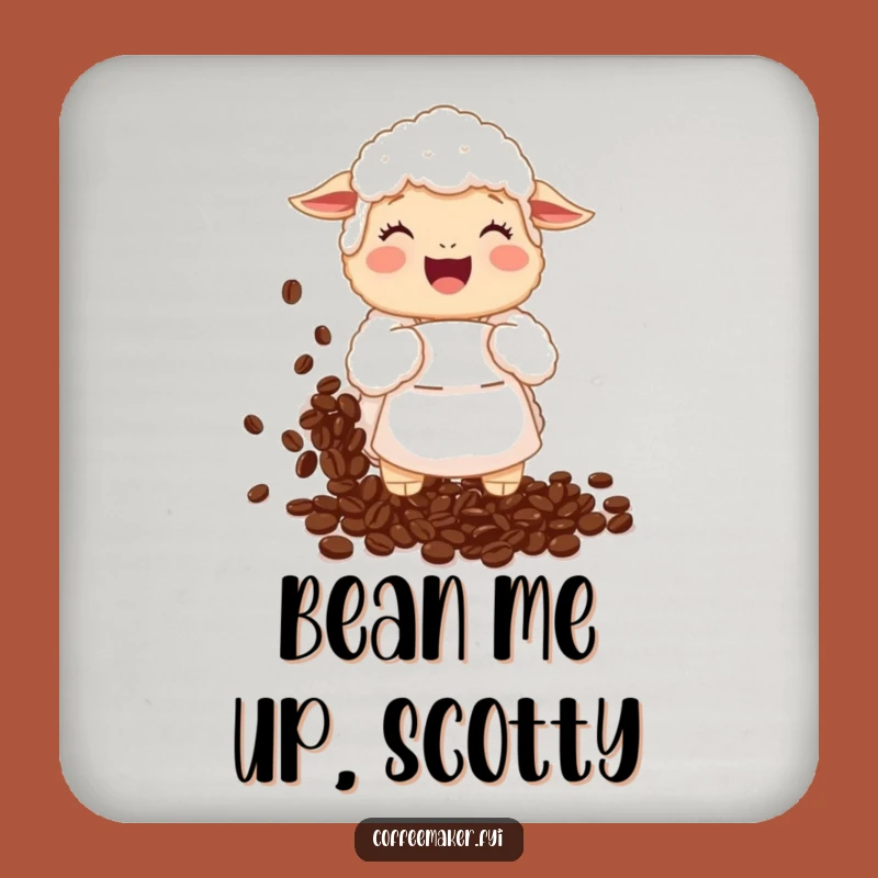 Funny Sheep Coffee Bean Coaster: Protect Surfaces with Giggling Farmyard Fun