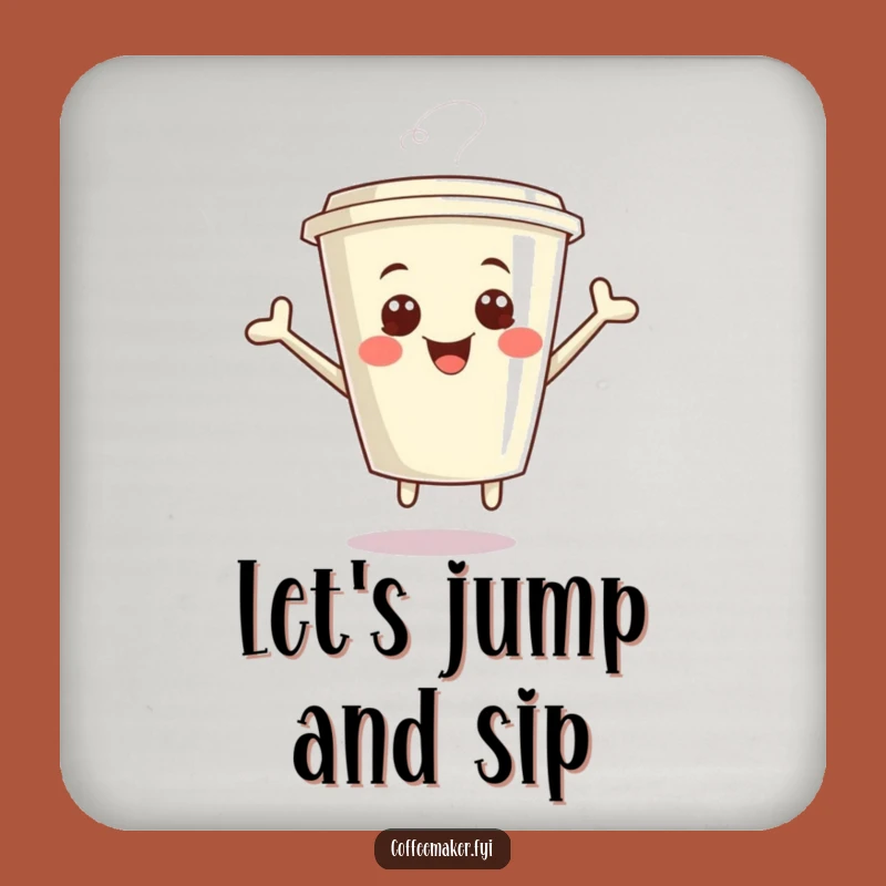Funny Kawaii Coffee Cup Coaster Set - Giggling Joyful Table Protector