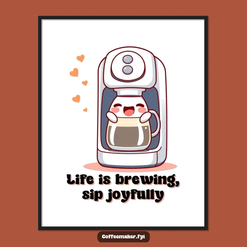 Free Printable Wall Art: Joyful Singing Coffee Maker - Kitchen Humor Download!