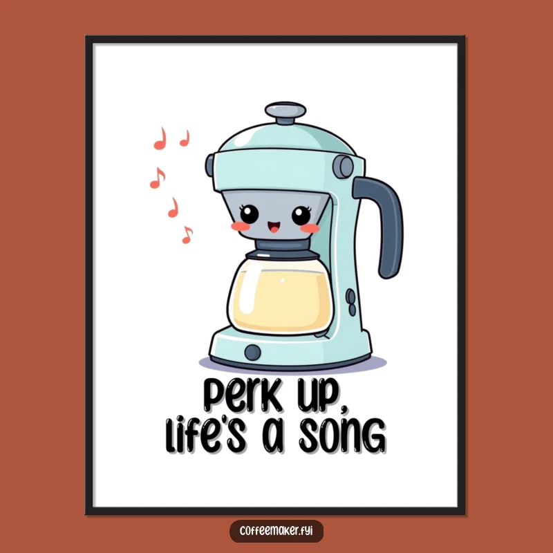 Funny Free Printable Wall Art: Kawaii Percolator - Downloadable Art