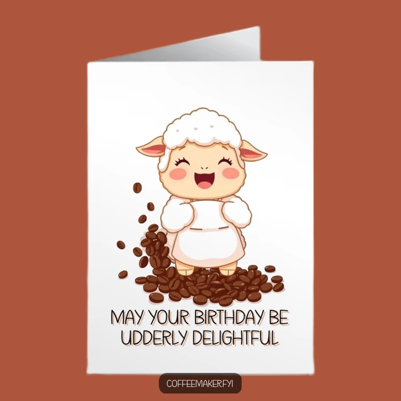 Free Printable Sheep Coffee Card: Funny Birthday Downloadable Gift for Coffee Addicts