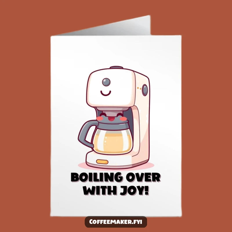 Free Printable Congrats Card: Cheerful Coffee Maker Brews Success Downloadable Gift