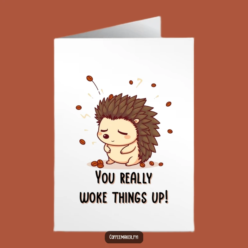 Free Printable Congrats Card: Startled Hedgehog, Humorous Downloadable for Big News