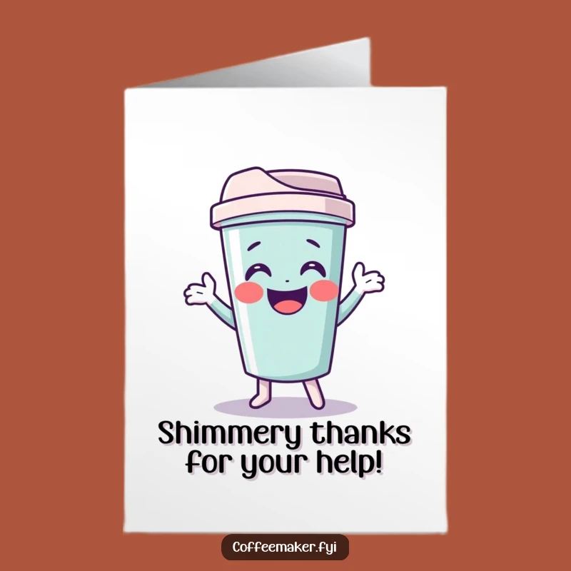 Free Printable Thank You Card: Travel Mug Shimmy Funny Downloadable Gift