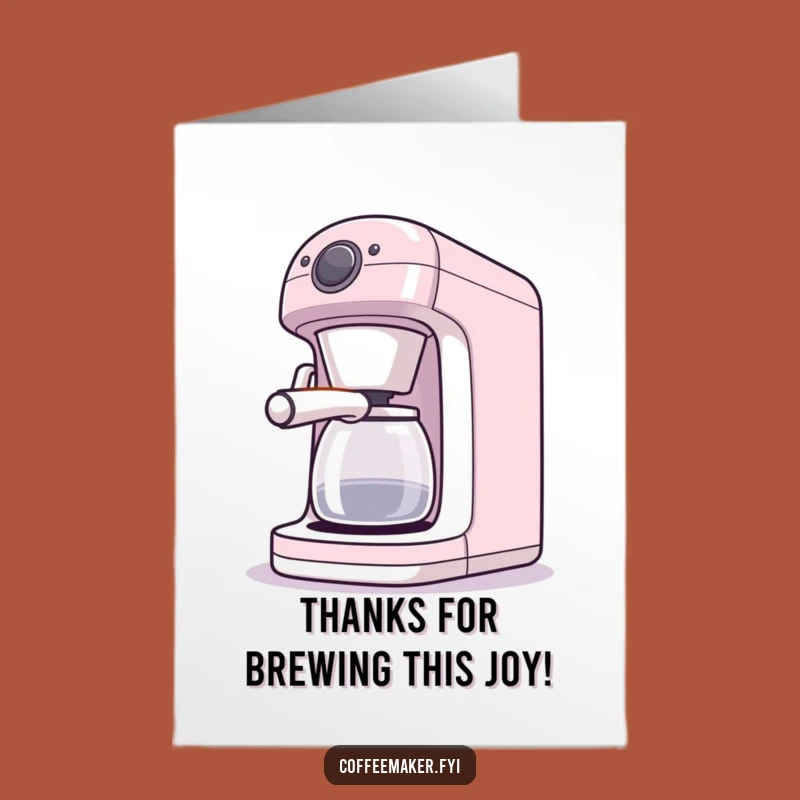 Free Printable Thank You Card: Coffee Maker's Winking Thanks