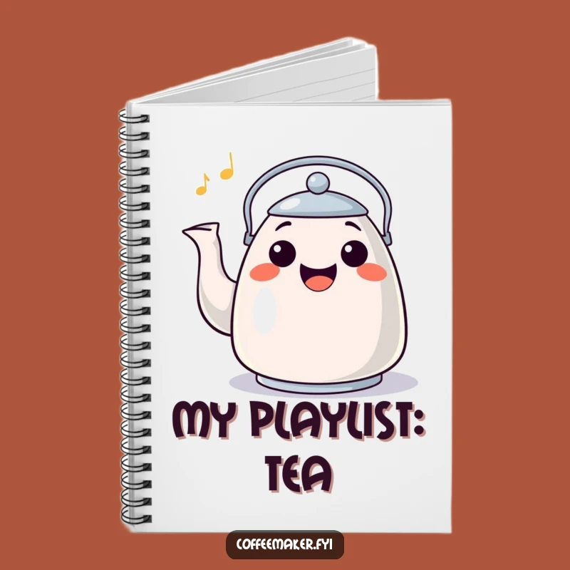 Funny Happy Kettle Notebook - Cheerful Tune Journal Gift
