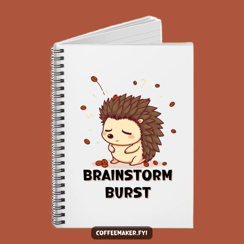 Funny Hedgehog Notebook: Jot Down Notes with a Startled Awake Coffee Bean Design