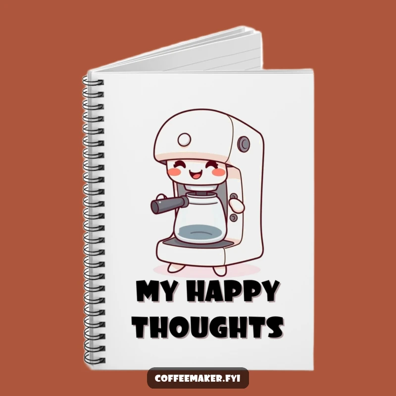 Funny Kawaii Coffee Maker Jig Notebook: Jot Down Joyful Ideas with a Dancing Brewer!
