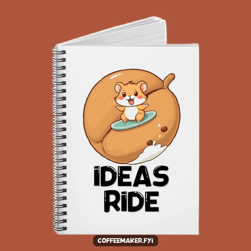 Funny Hamster Notebook: Jot Down Ideas with a Surfing Coffee Bean Adventure Design