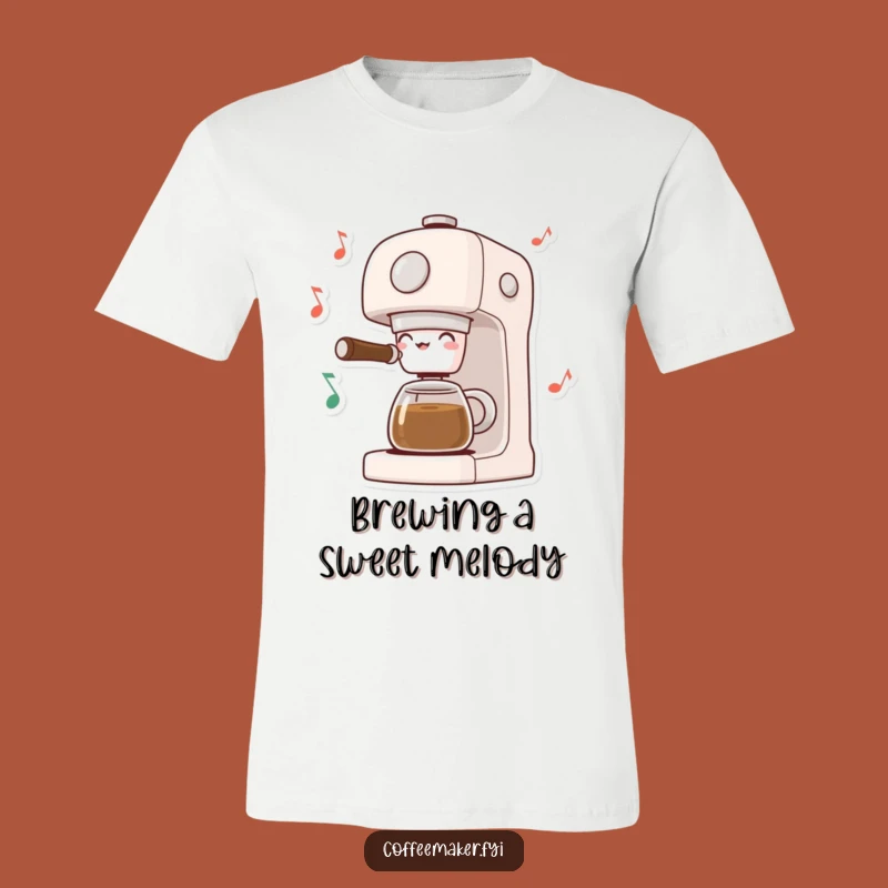 Funny Musical Coffee Maker T-Shirt: Music Notes Jam, Hilarious Gift!