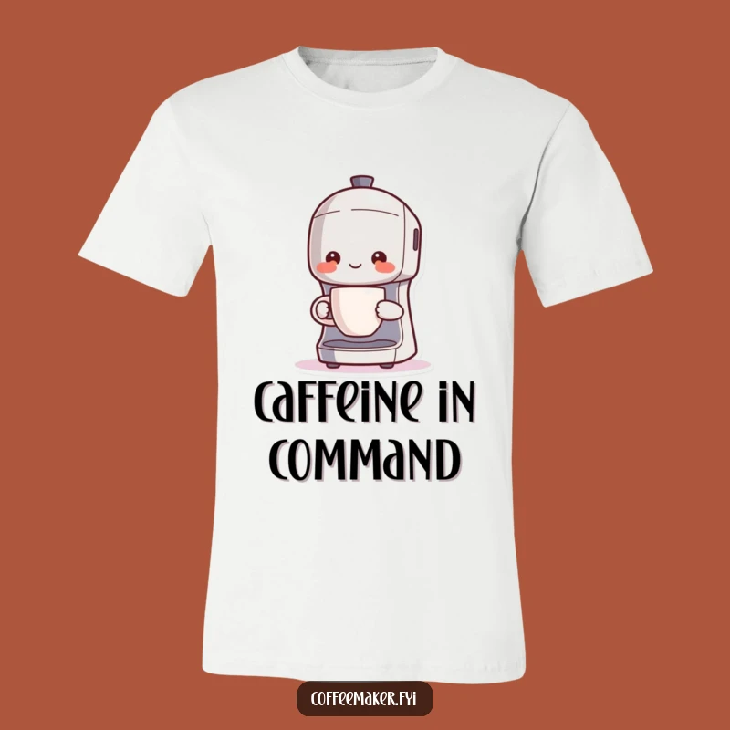 Funny Kawaii Coffee Maker T-Shirt: Cute Brew Master Proudly Holding Steaming Cup, Ideal Gift