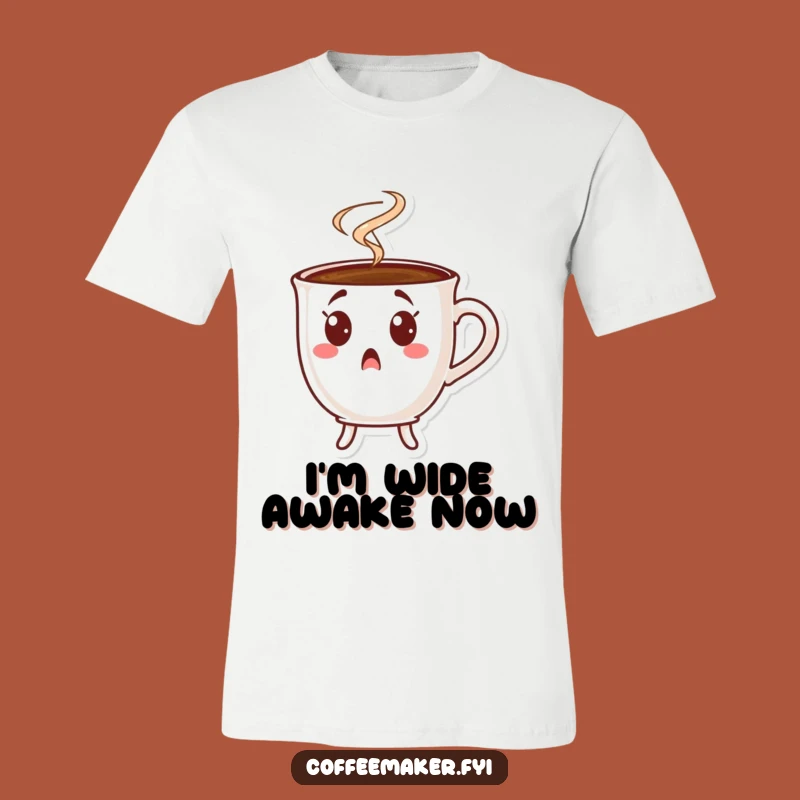 Funny Surprised Coffee Cup T-Shirt: A Hilarious Gift for Shocked Mornings