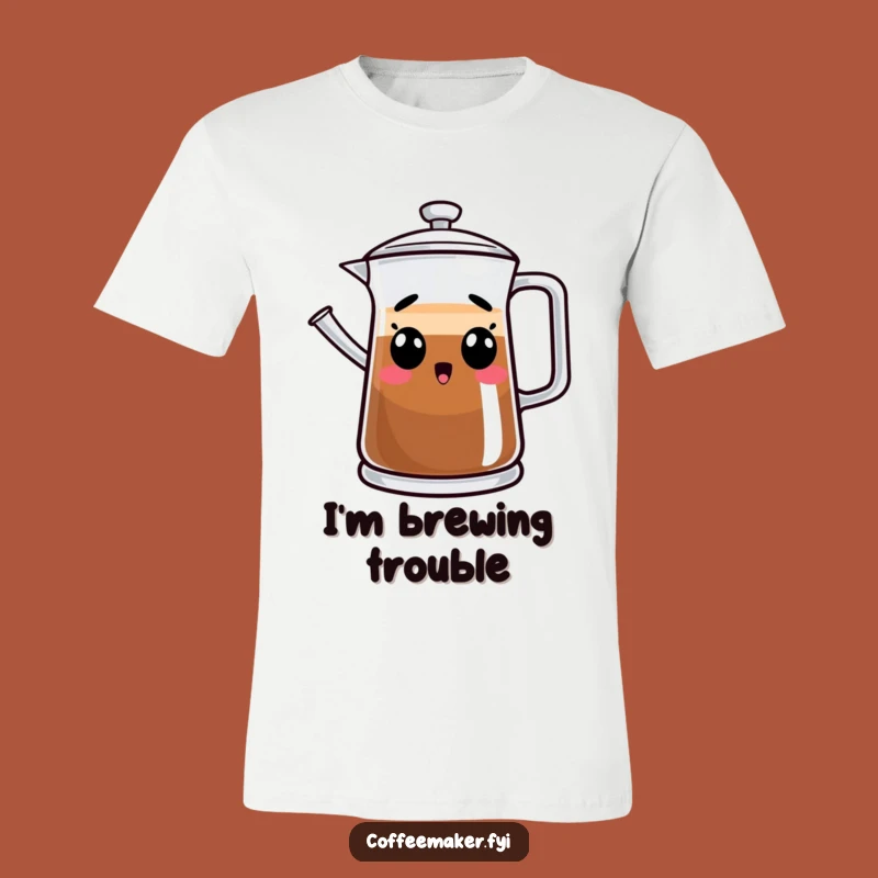 Funny Surprised Coffee Pot T-Shirt - Expressive Brew Humor Tee for Gifts