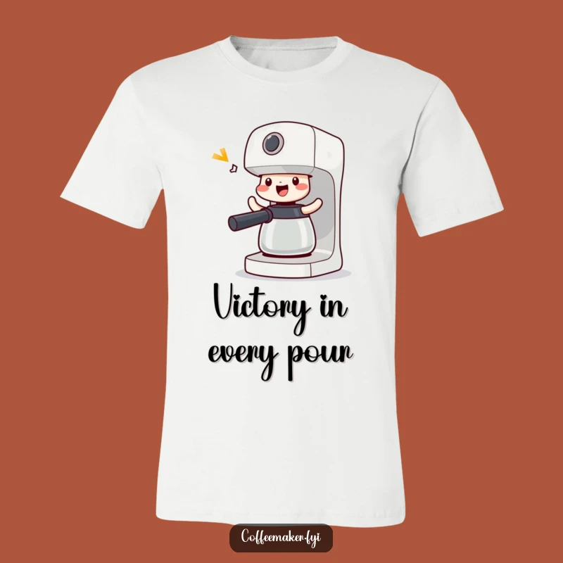 Funny Victorious Coffee Maker T-Shirt: Shimmying Brew Master, Hilarious Gift!