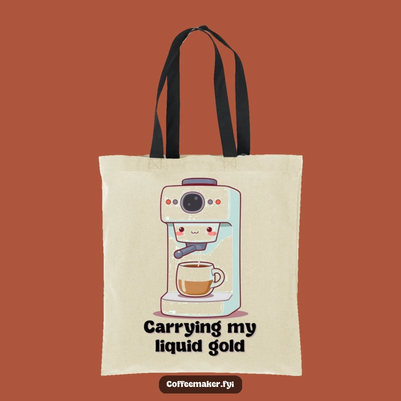 Funny Coffee Maker Tote Bag: Gleeful Coffee Dispenser, Stylish & Hilarious!